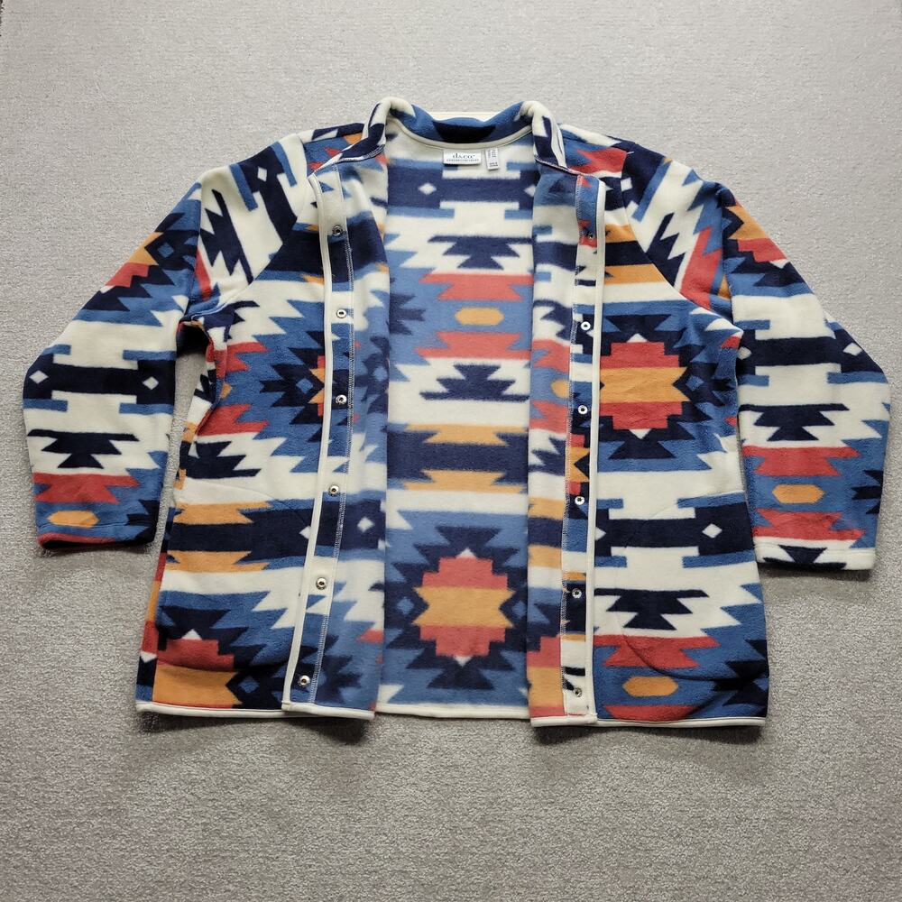 d&co Canyon Retreat Womens 2X Aztec Southwestern Fleece Snap Front Jacket - Picture 2 of 6